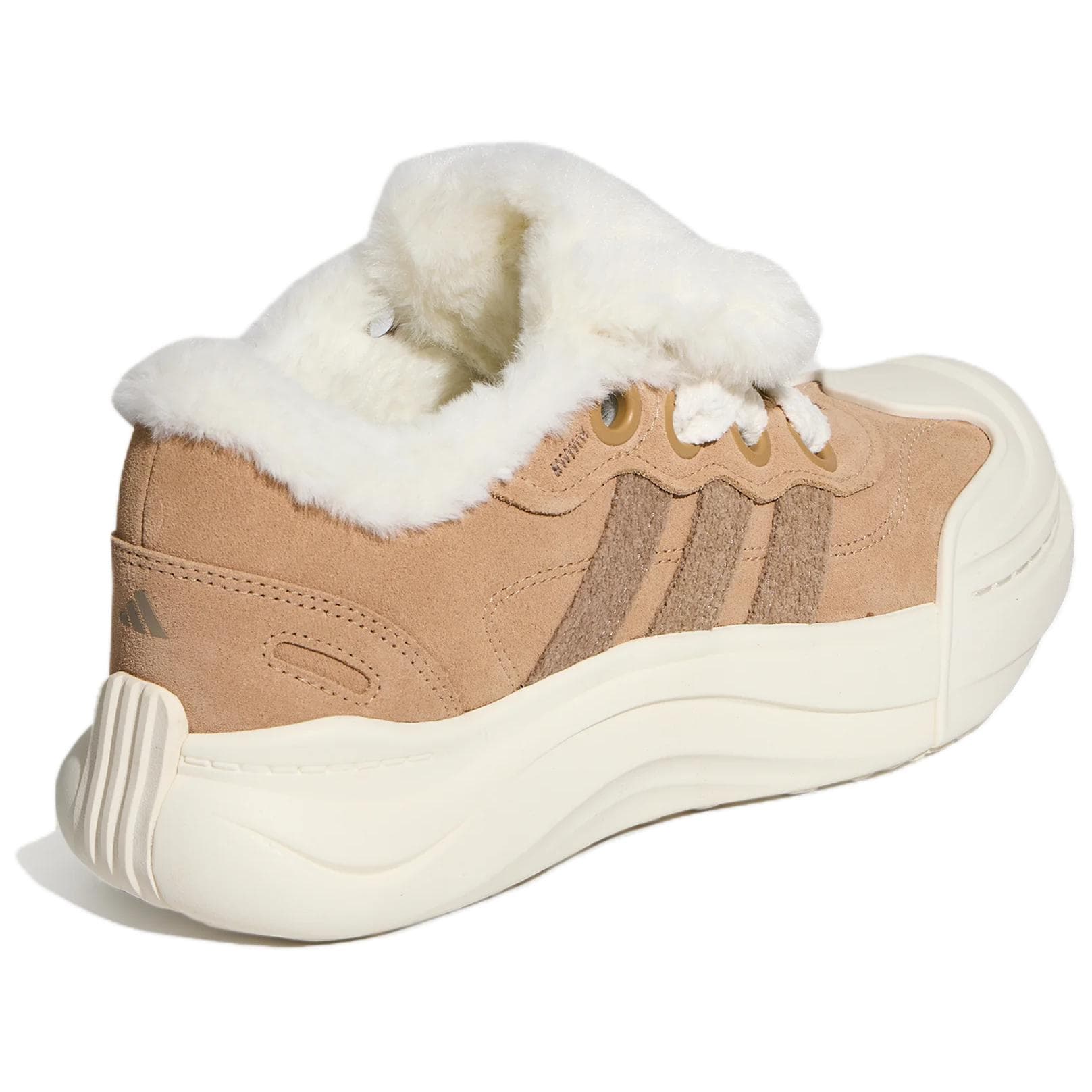 Кроссовки Adidas MAXXCOURT SE Ворсистый Теплоизоляционный Флисовая подкладка Лоу-топы Повседневная обувь Женские Светло-коричневый - изображение 3
