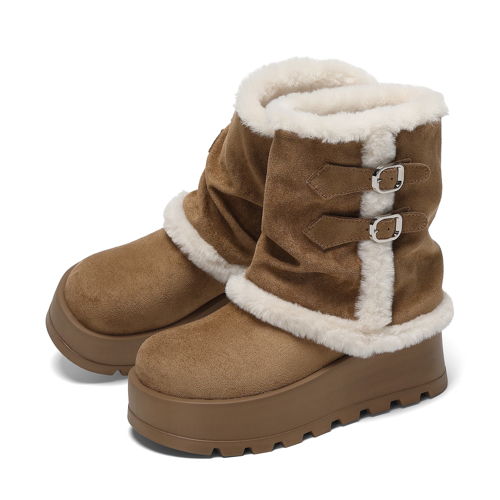 Ботинки зимние ZHR Сноубутсы Хаки [Light Fleece Стиль] Женские - изображение 3