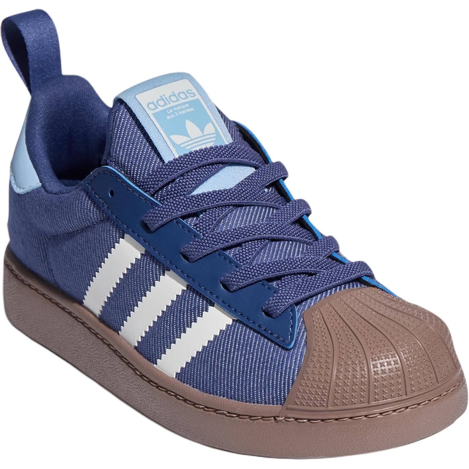 Кроссовки Adidas Originals Superstar Лоу-топы Детский Скейтбординг Обувь Темный фиолетово-синий Детский - изображение 3
