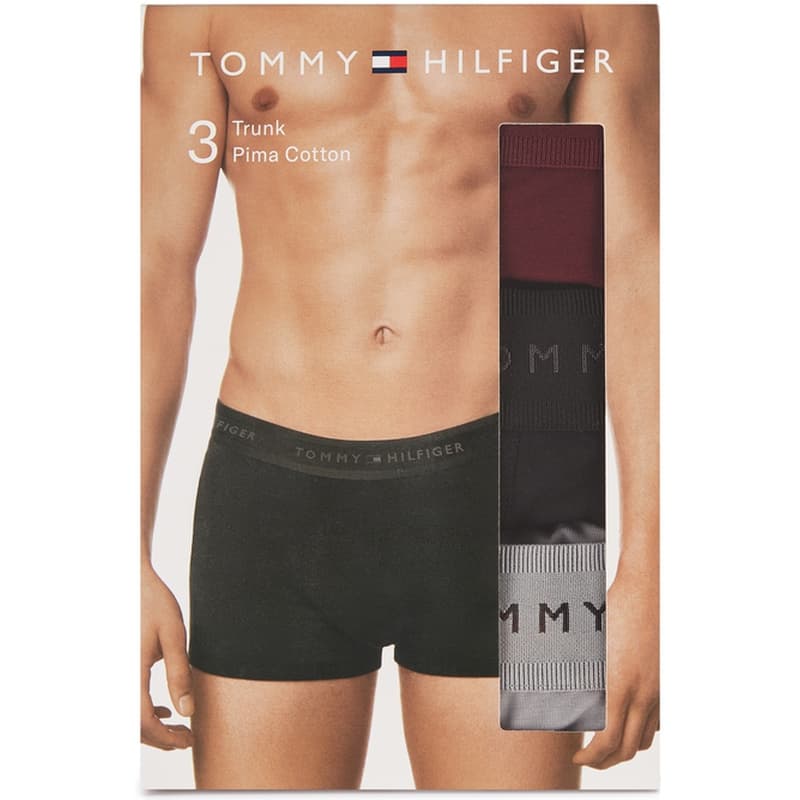 Трусы Tommy Hilfiger Черный Бордовый Серый 0WY Мужские боксер-шорты - изображение 2