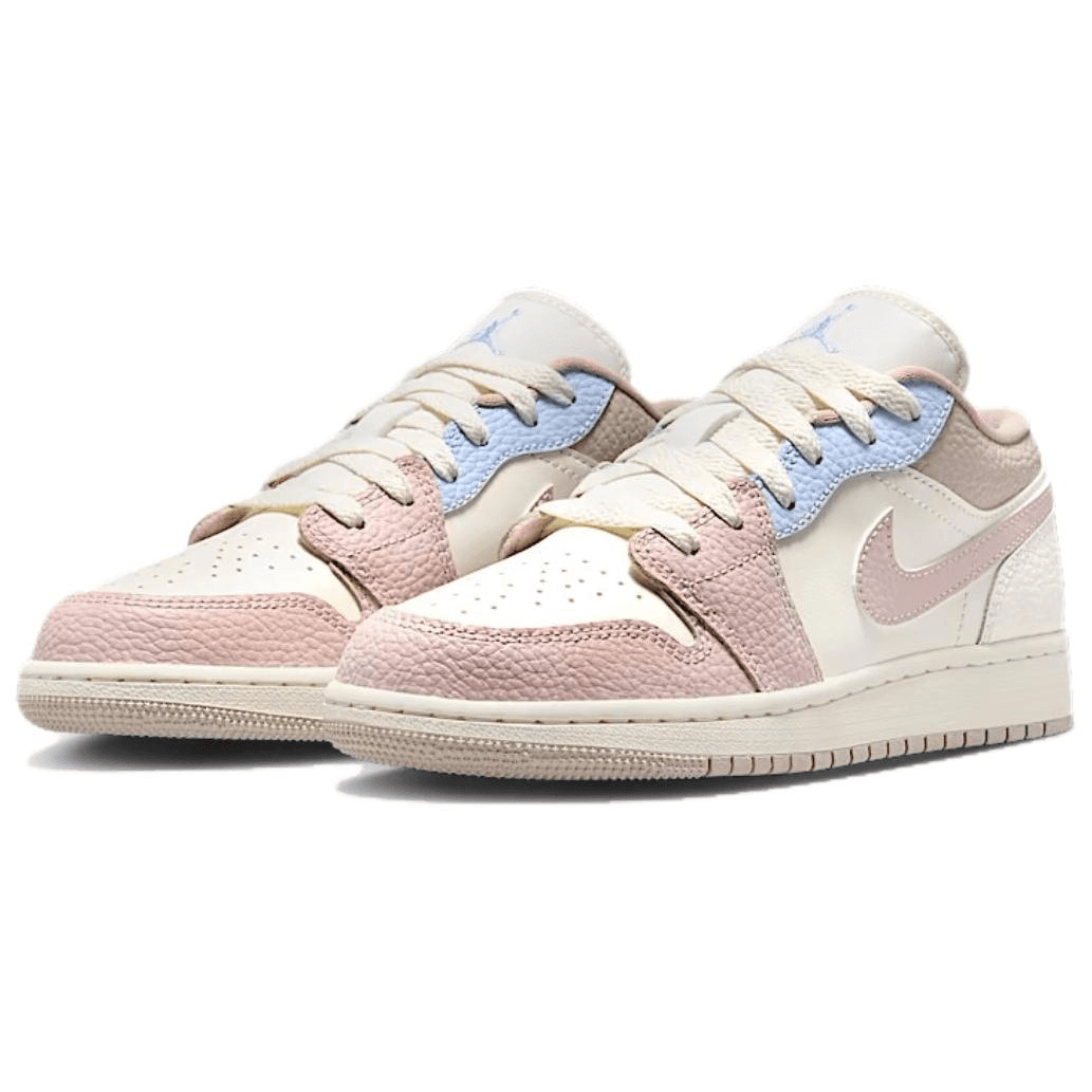 Кроссовки для баскетбола Jordan Air Jordan 1 Кожа Oтскок Low Топ Баскетбольные кроссовки Розово-белый Унисекс - изображение 3