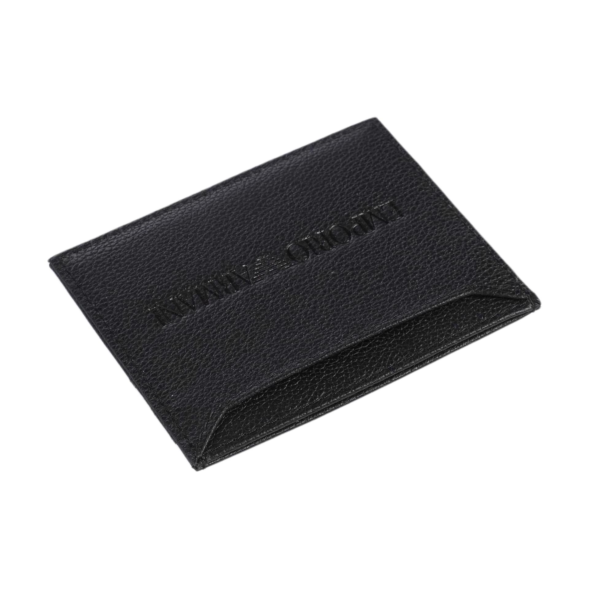 Картхолдер EMPORIO ARMANI Коровья кожа Визитницы Унисекс Черный - изображение 4