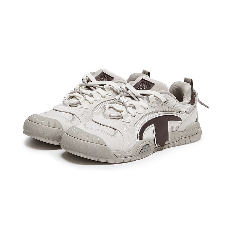 Кроссовки Champion Low-Top Скейтборд Обувь Мужская Молочно-Белый Осенний Лунный Серый - изображение 3