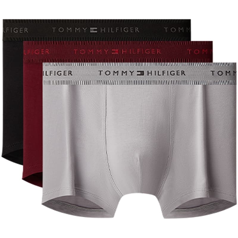 Трусы Tommy Hilfiger Черный Бордовый Серый 0WY Мужские боксер-шорты - изображение 1