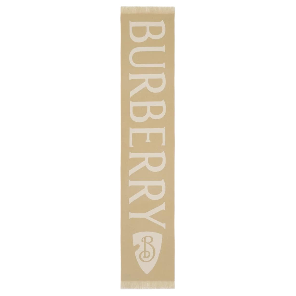 Шарф Burberry Шерстяной Шарф С Логотипом Burberry Прямоугольная Форма Бахрома - изображение 2