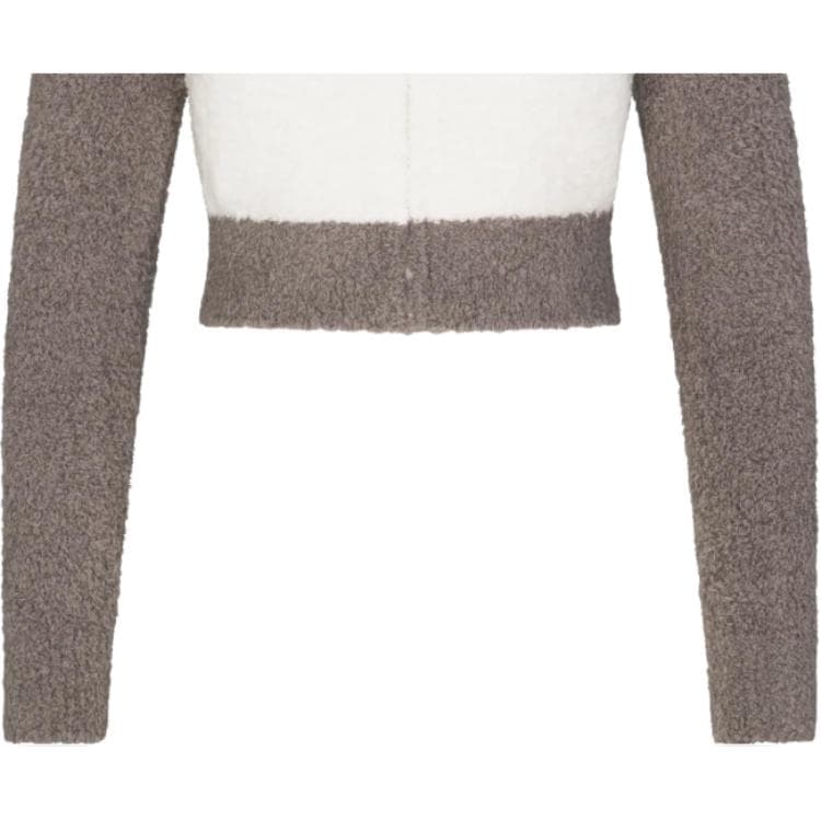 SKIMS COZY KNIT ZIP UP GREY CHALK MULTI - изображение 4