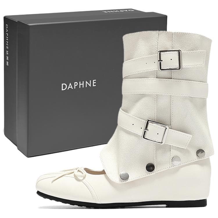 Сапоги DAPHNE PU (полиуретан) текстильные ботильоны 3,5 см женские - изображение 1
