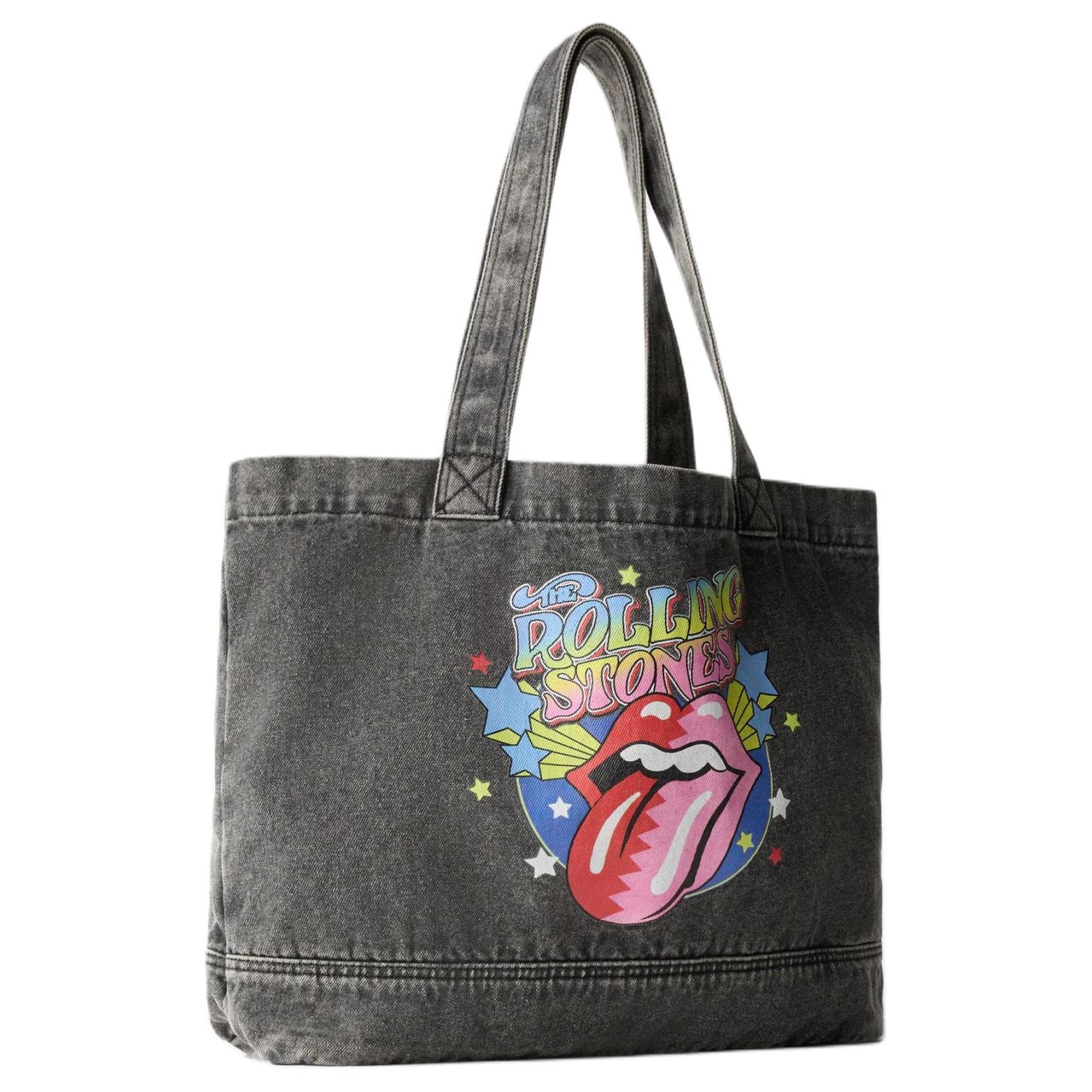 Мини-сумка ZARA X Rolling Stones Коллаборация Хлопковое волокно С Полиэстером Сумка через плечо Женская Черная - изображение 3