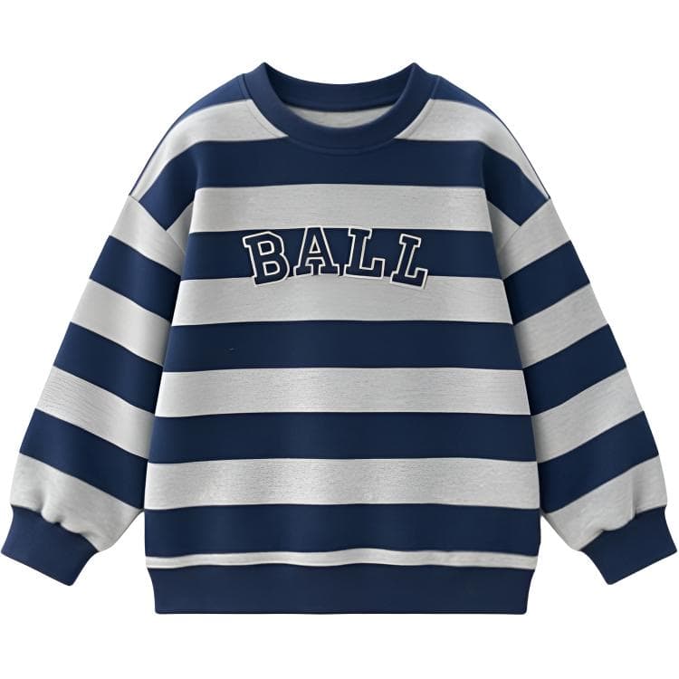 Кофта SHIBU 26557 Полосы Вышивка Свитшот Модель Темно-синий Kids Толстовки - изображение 1