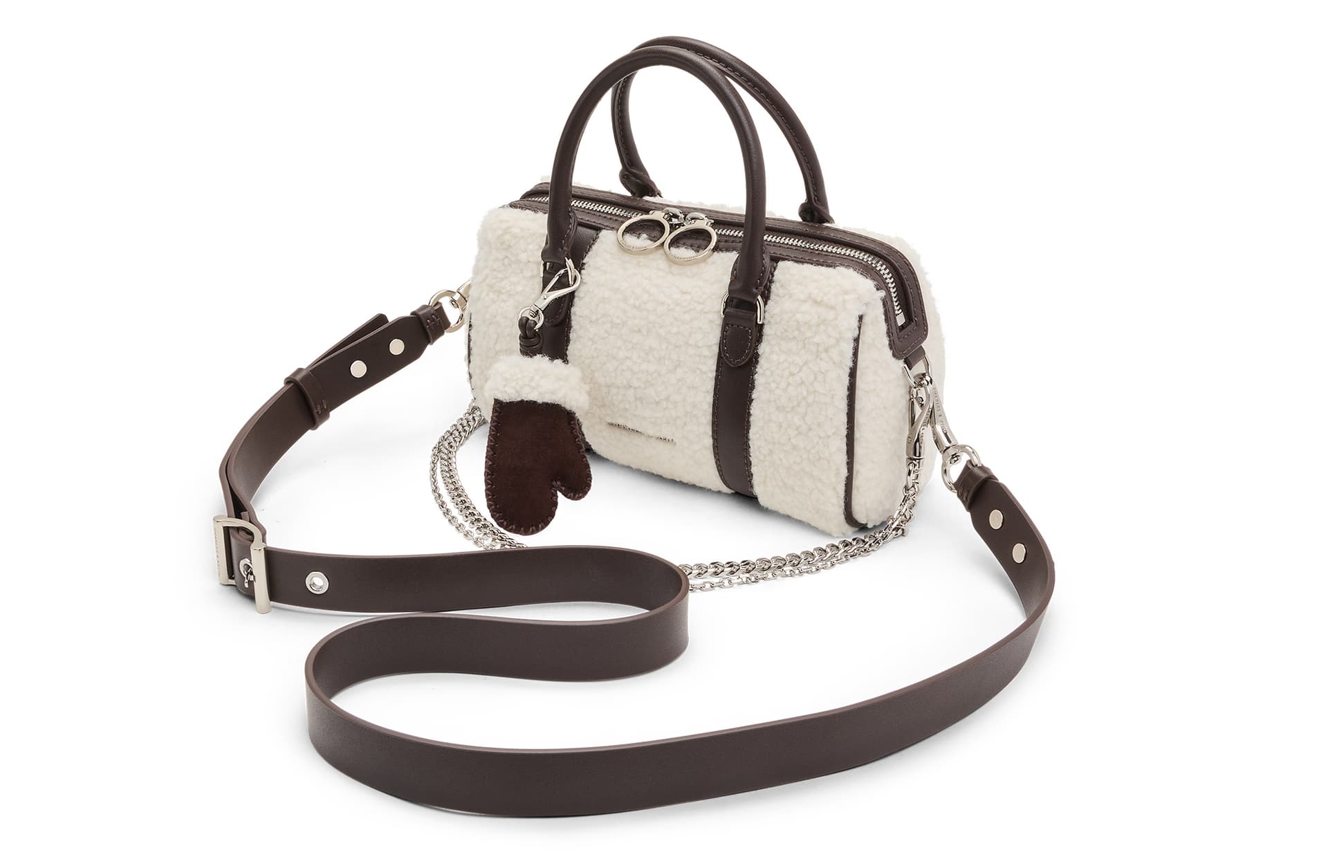 Сумка CHARLES KEITH Ткань Синтетическая кожа Бостон Сумка Сумки Стандартные Женские Янтарный Коричневый и Бежевый - изображение 3