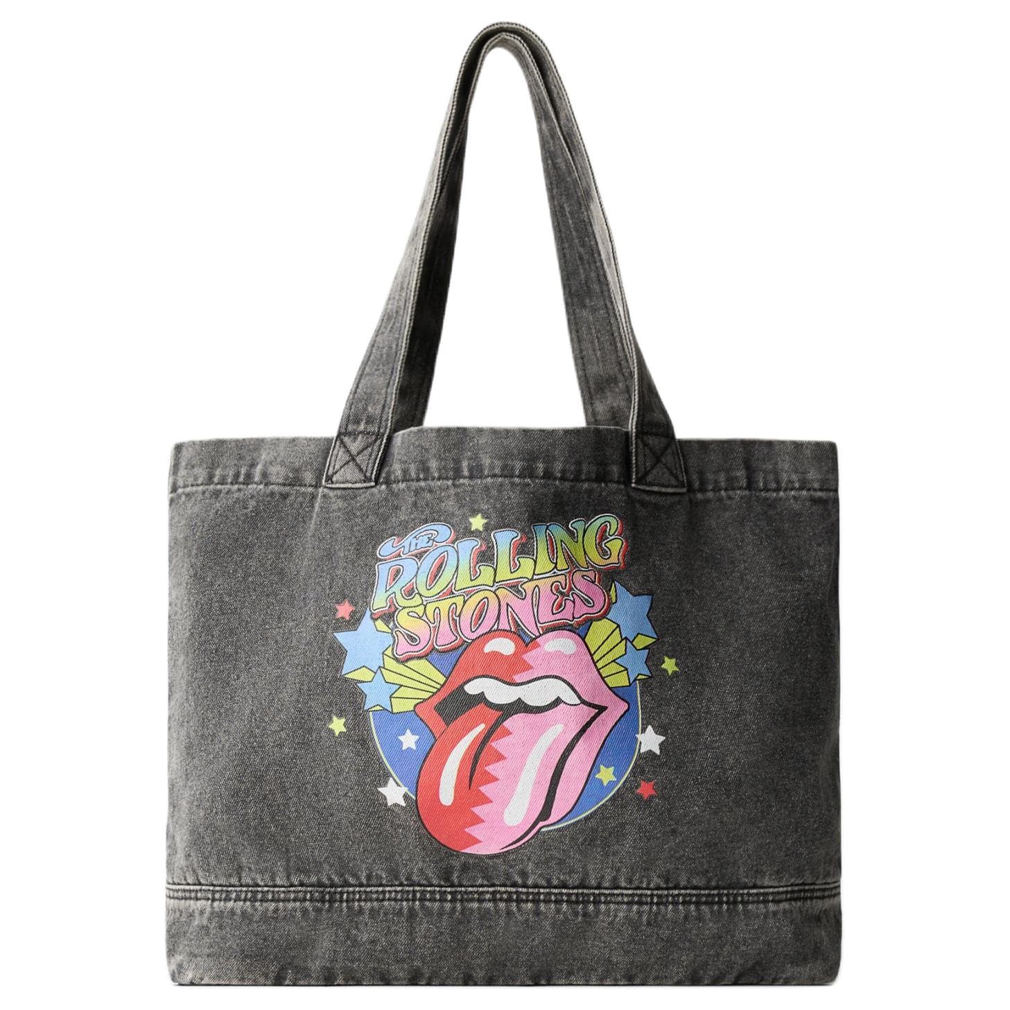 Мини-сумка ZARA X Rolling Stones Коллаборация Хлопковое волокно С Полиэстером Сумка через плечо Женская Черная - изображение 1