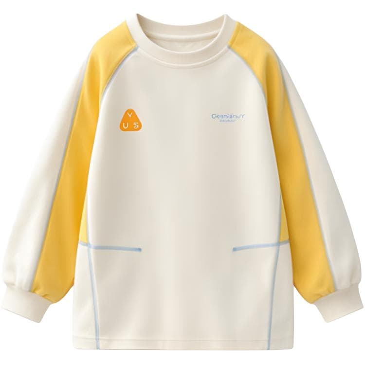 Кофта SHIBU 26502 Простая линия Лоскутный принт Свитшот Модель Абрикос Kids Толстовки - изображение 1