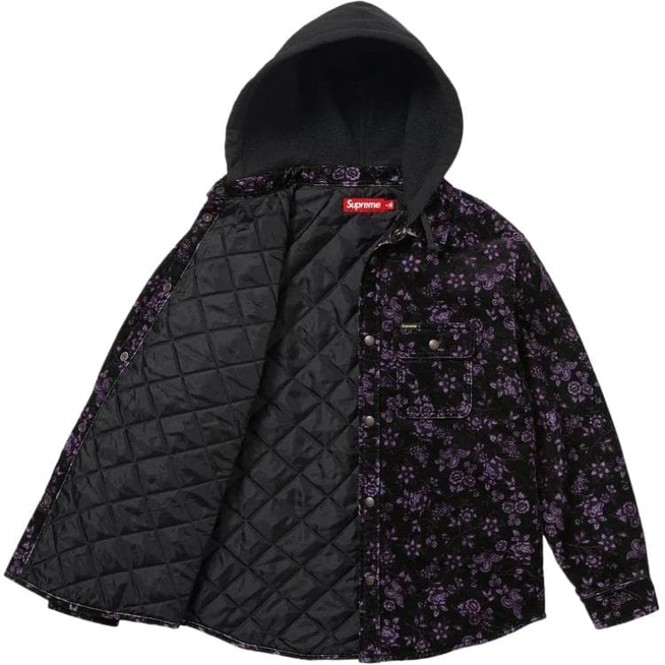 Куртка Supreme FW26 Week6 Стеганая лайнированная куртка с капюшоном из бархата SNAP унисекс - изображение 2
