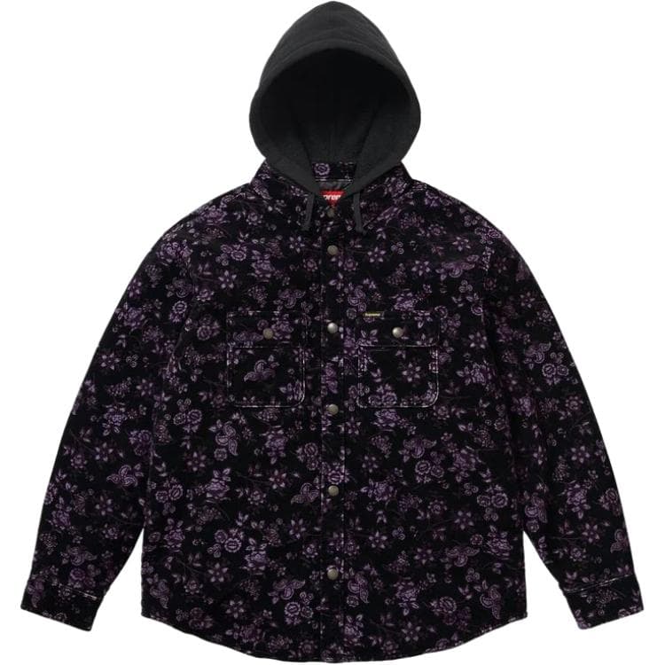 Куртка Supreme FW26 Week6 Стеганая лайнированная куртка с капюшоном из бархата SNAP унисекс - изображение 1