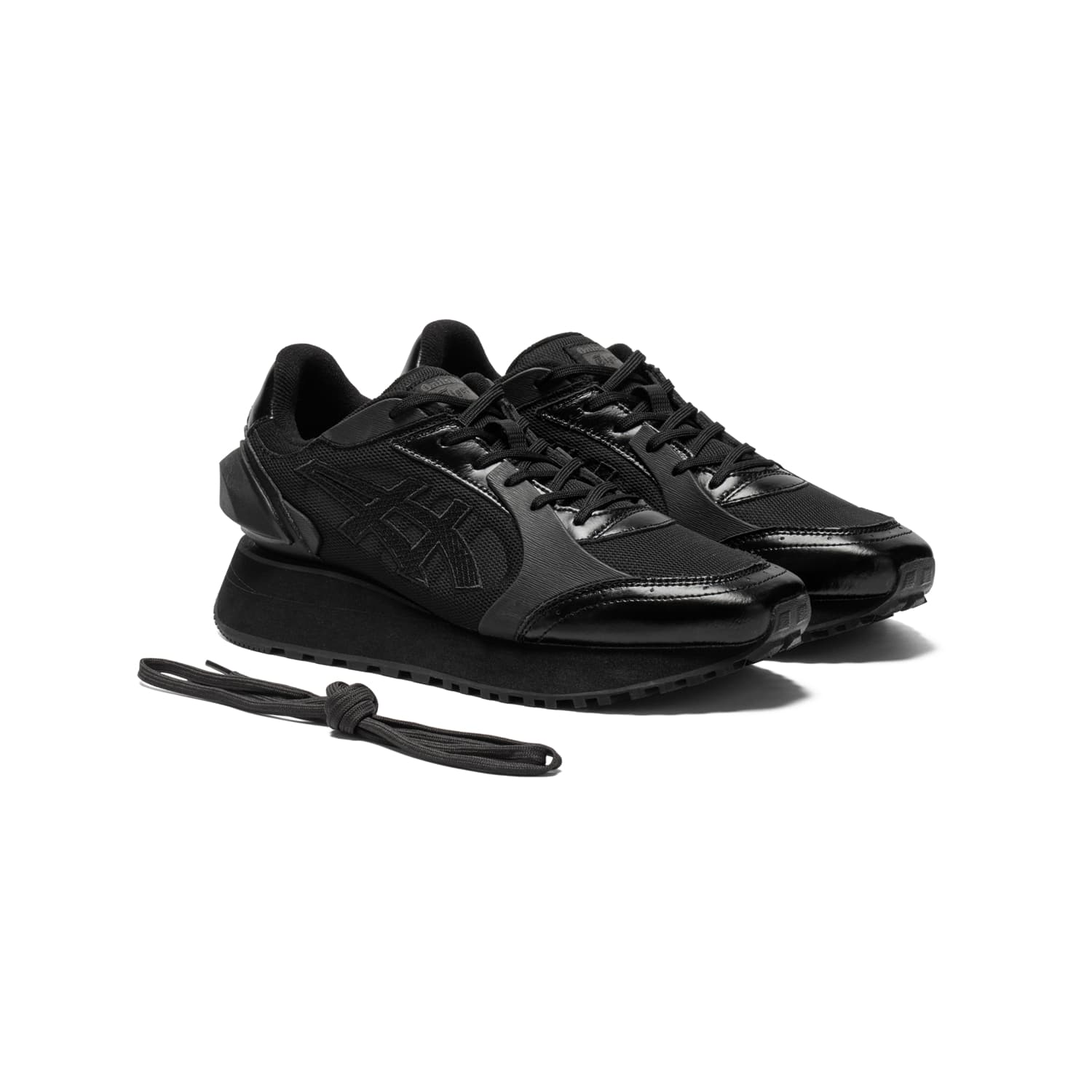 Кроссовки Onitsuka Tiger Moage Co Удобный Круглый Палец Лоу-топы Повседневная обувь Унисекс Черный - изображение 3