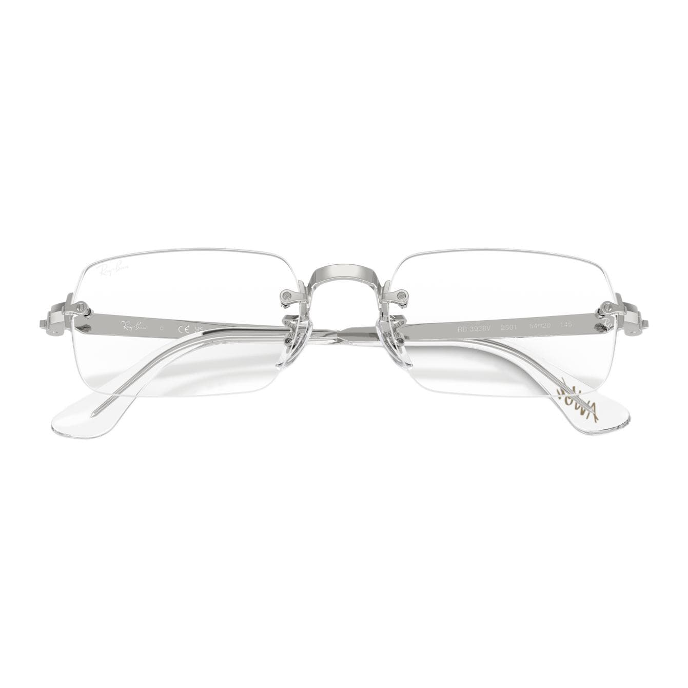 Оправа RayBan Металл Прямоугольная форма Очки с диоптриями Унисекс Серебряный - изображение 5
