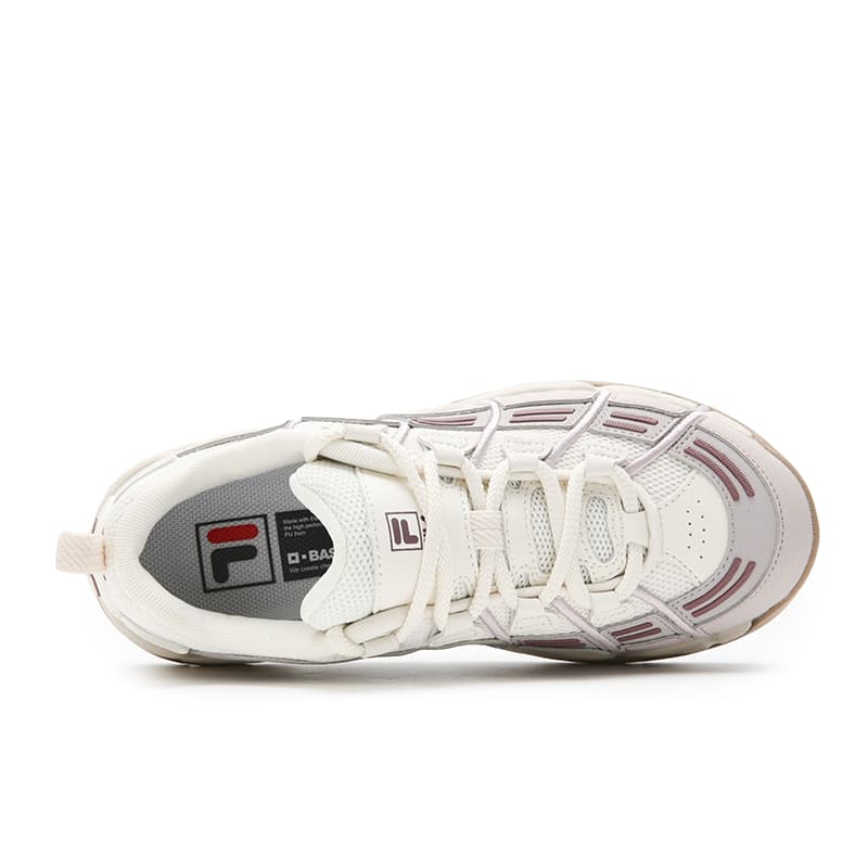 Кроссовки FILA Basket Износостойкий Увеличение высоты Низкие кеды массивные кроссовки Женские Тофу Белый Дельфин Серый - изображение 4
