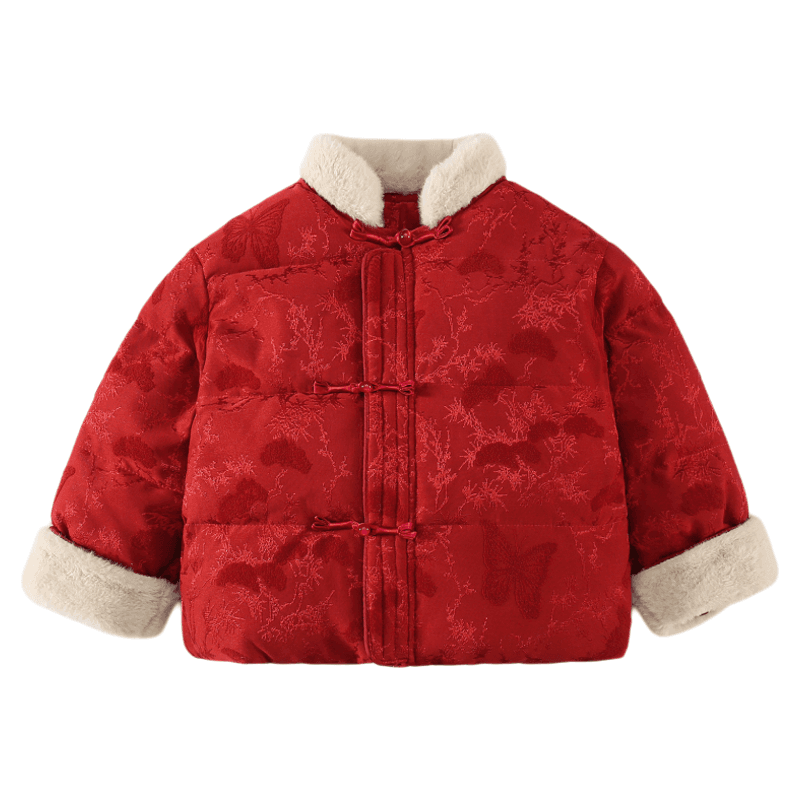 SHIBU D9619 - Китайский стиль воротник-стойка пуховая куртка красный детские утеплённые куртки - изображение 1