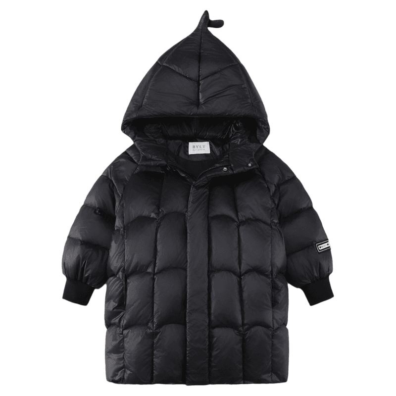 SHIBU D9578-Однотонный С капюшоном Пуховая куртка Черный Kids Утеплённая куртка - изображение 1