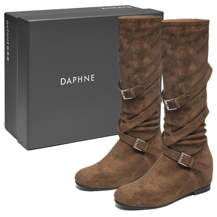 Ботинки DAPHNE Ткань Высокие сапоги до колена 6,5 см Женские - изображение 3