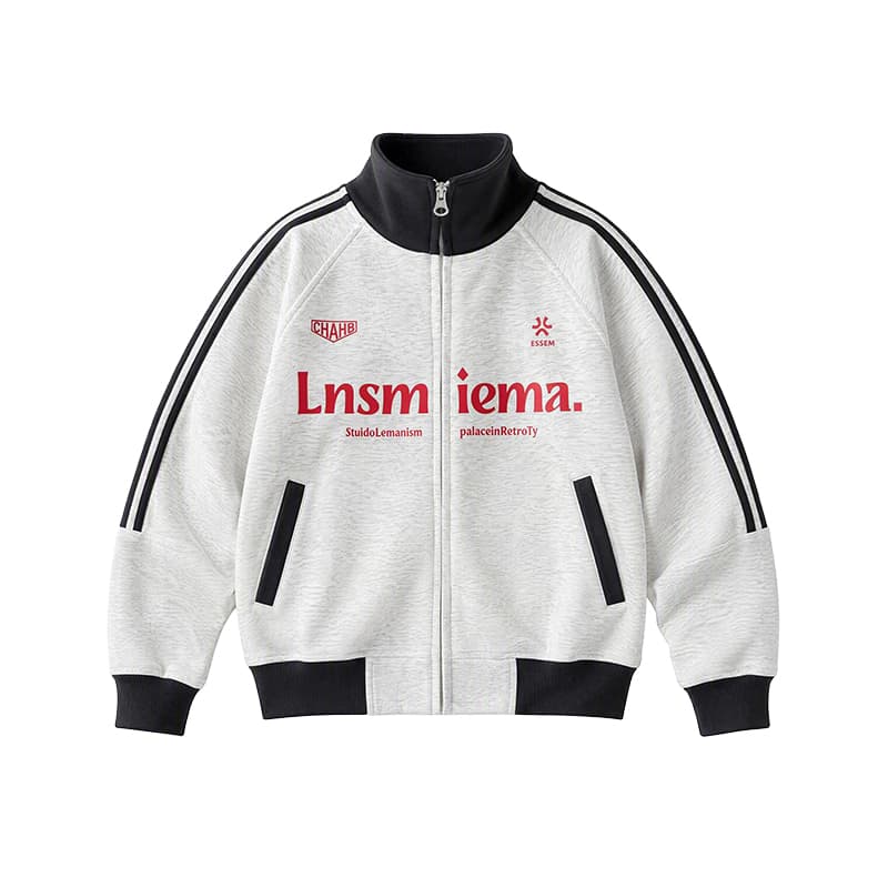 SHIBU Q8112-Letter Спортивный Пальто Серый Детские Куртки - изображение 1