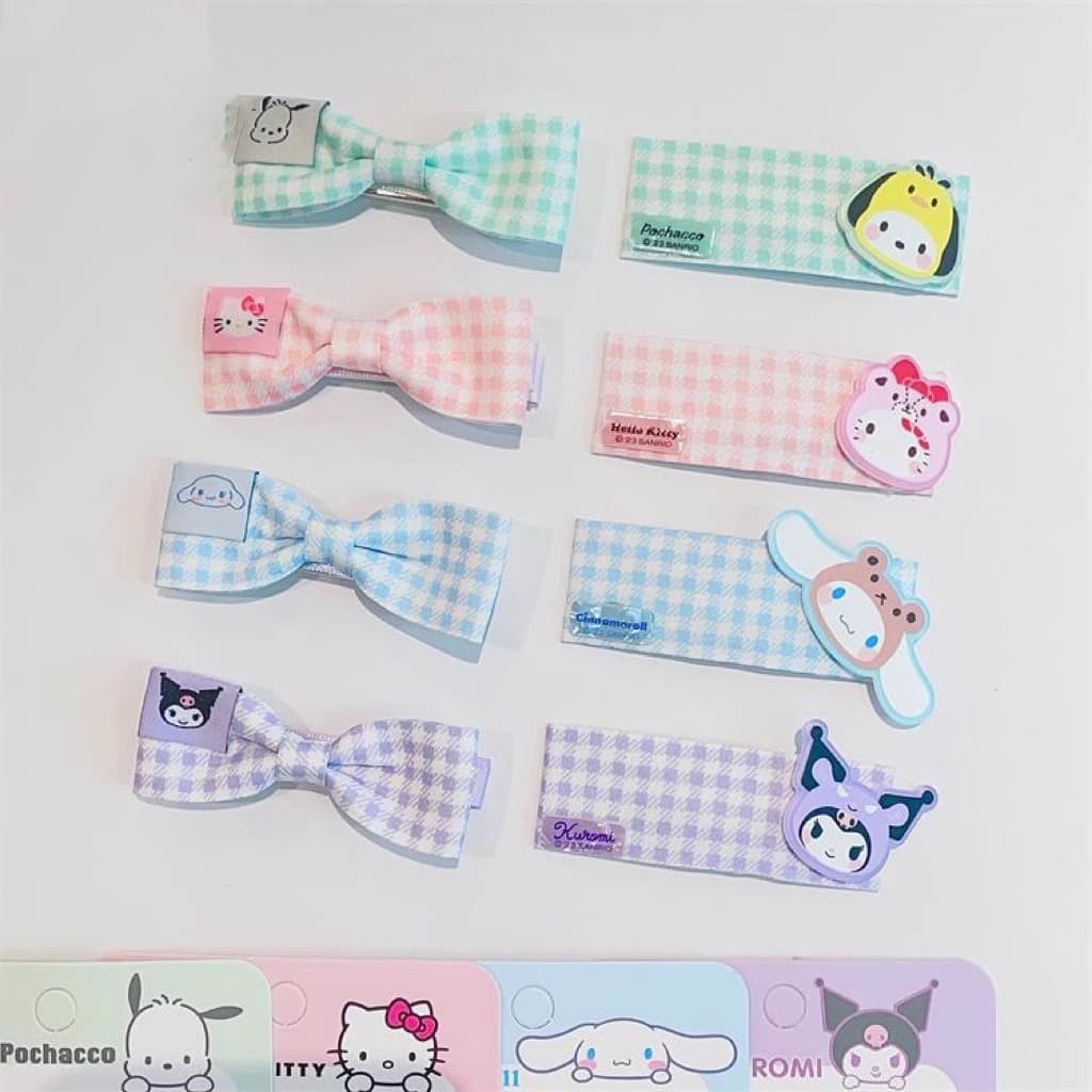 Заколка Sanrio Хелло Китти Куроми Мягкие текстильные игрушки Бант Комплект - изображение 1