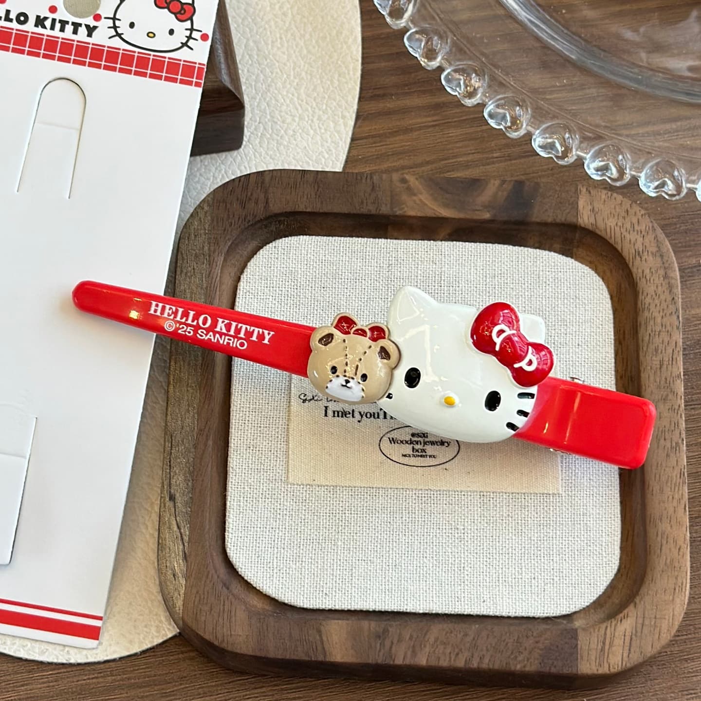 Заколка Sanrio Хелло Китти Японский стиль милый медвежонок большой бесшовный заколка «уточка» сладкий акрил заколки для волос женский - изображение 2