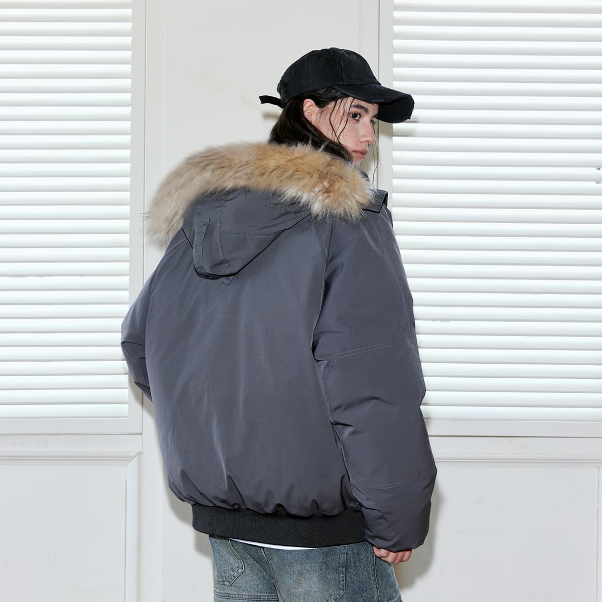 Зимняя куртка пуховик Suamoment Vintage Casual Свободный крой Пара Куртка Унисекс - изображение 4