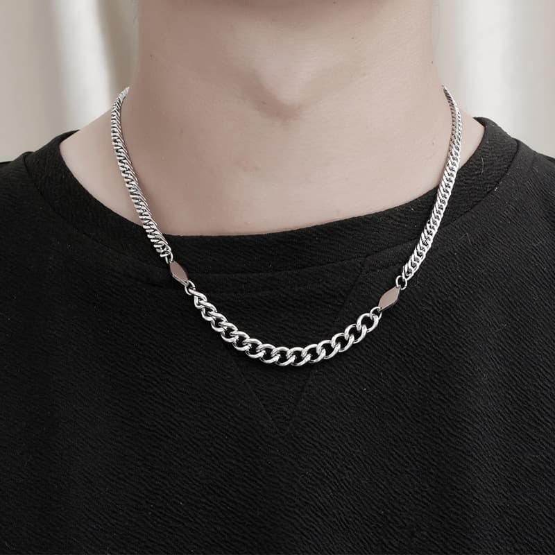 Ожерелье OWO Титановые стальные ожерелья унисекс - изображение 2