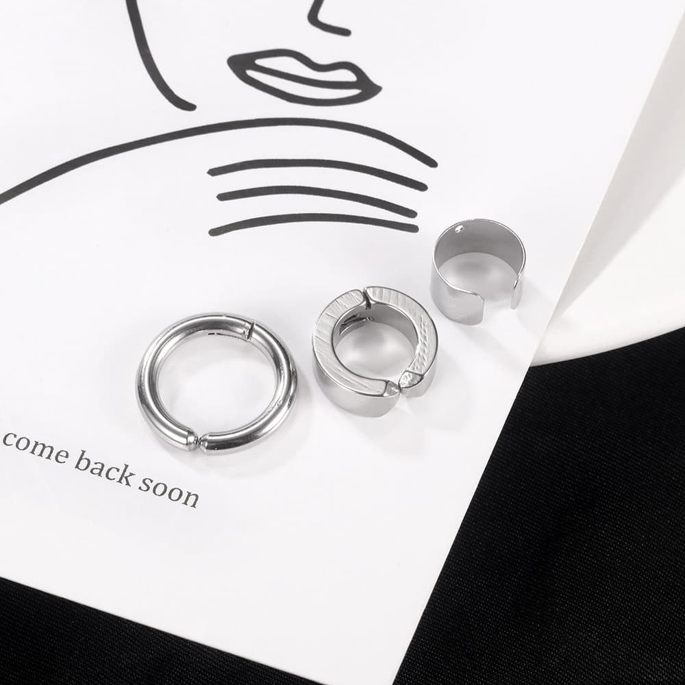 Серьги OWO Серьги-гвоздики из титанового стального сплава Унисекс - изображение 6