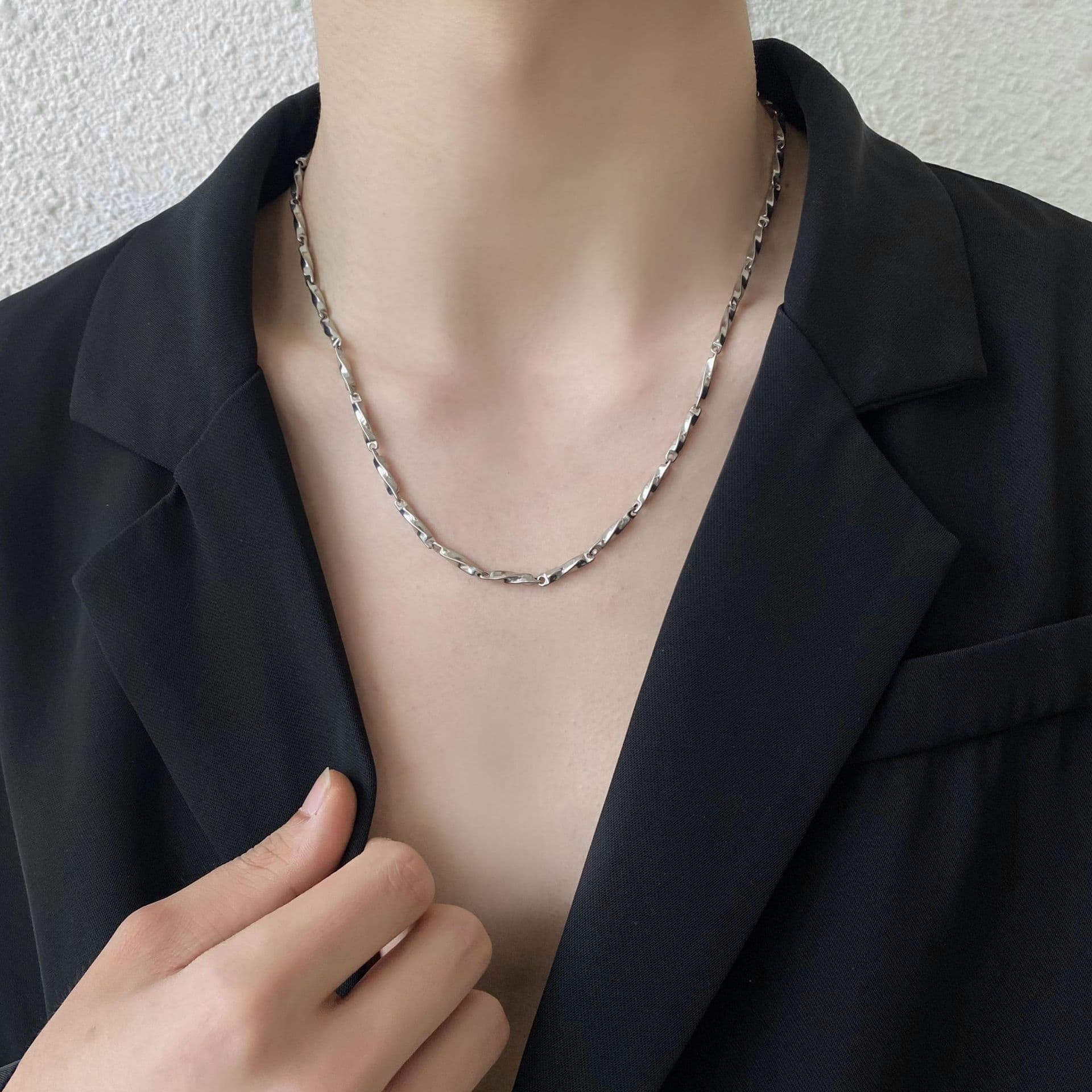 Ожерелье OWO Титановые стальные ожерелья унисекс - изображение 3