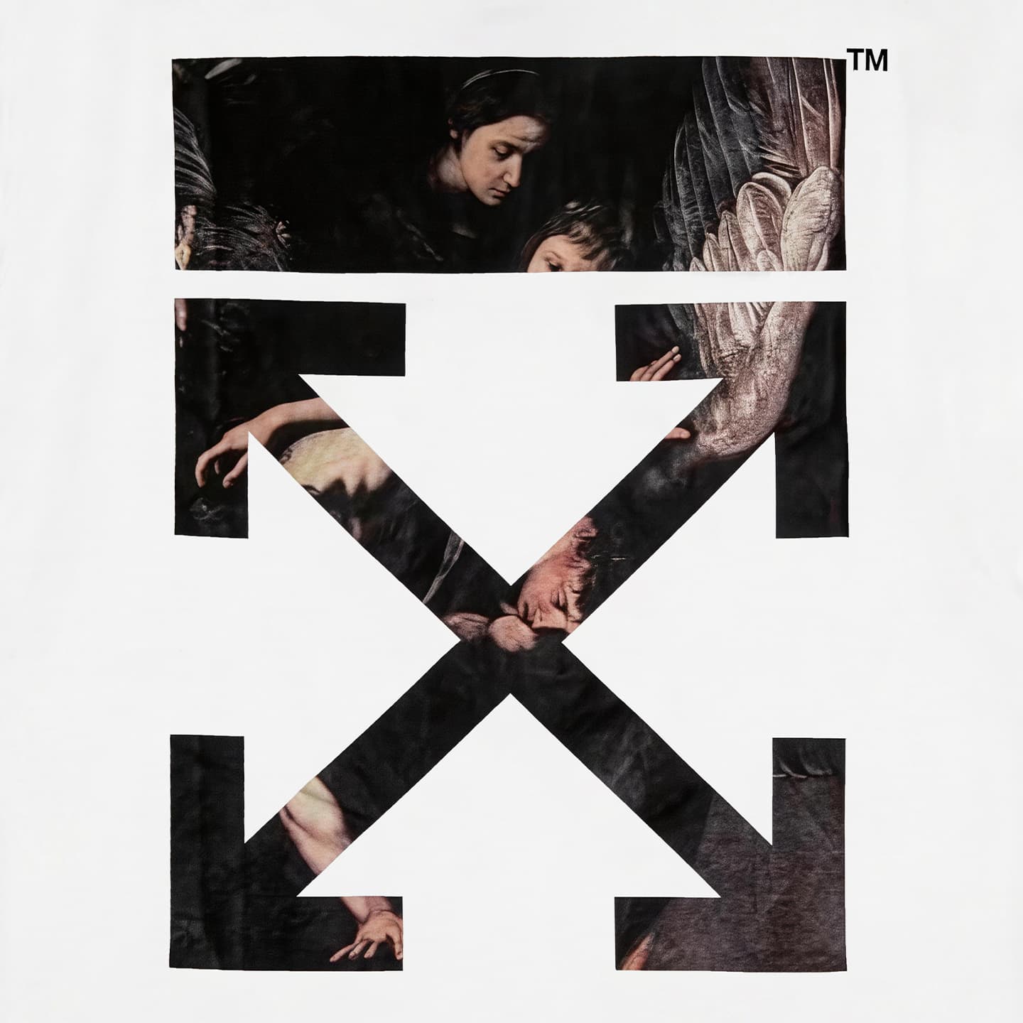 Футболка OFF-WHITE SS26 Винтаж американский уличный стиль портрет масляная живопись стрелка дизайн модный роскошь тренд высококлассный бренд универсальный футболка унисекс - изображение 5