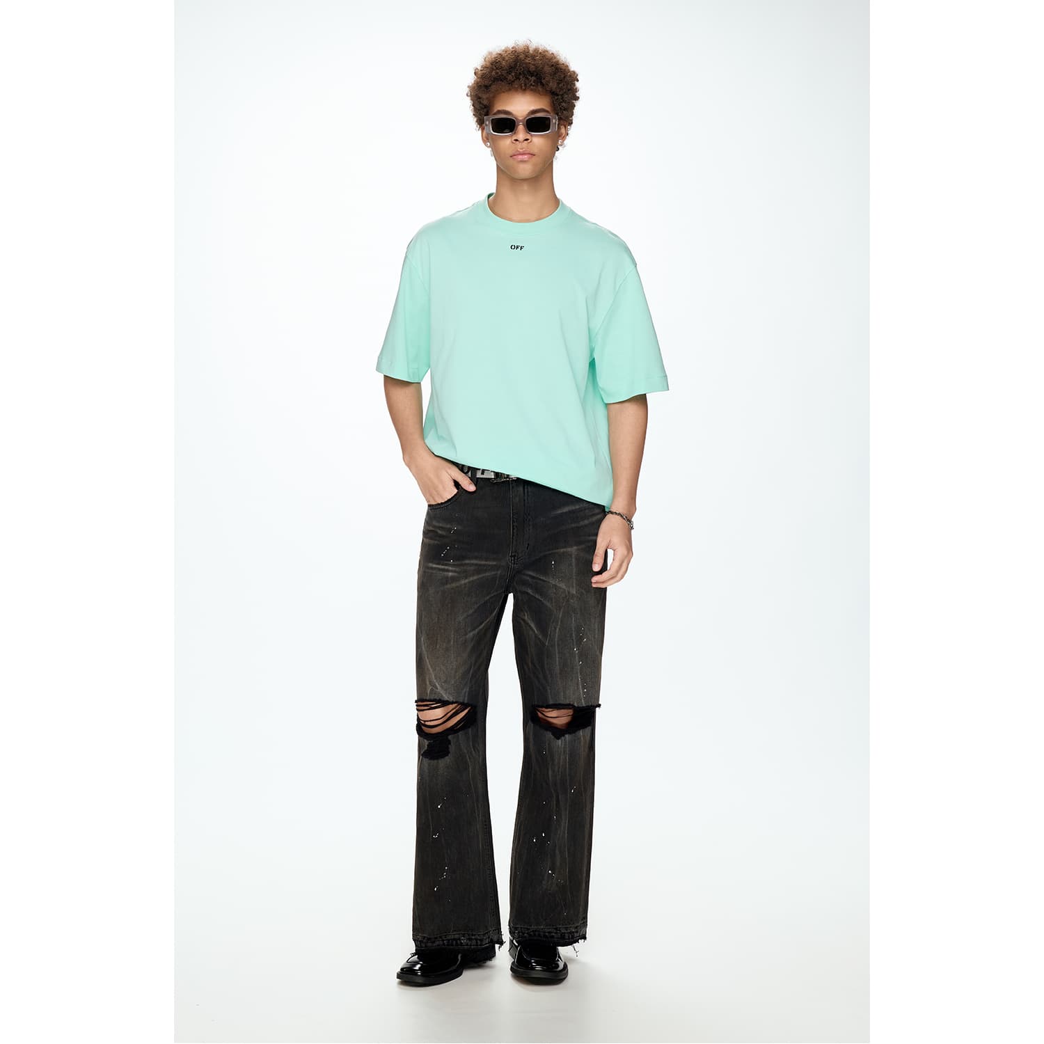 Футболка OFF WHITE Короткий рукав T-рубашка унисекс подарочный набор в коробке - изображение 4