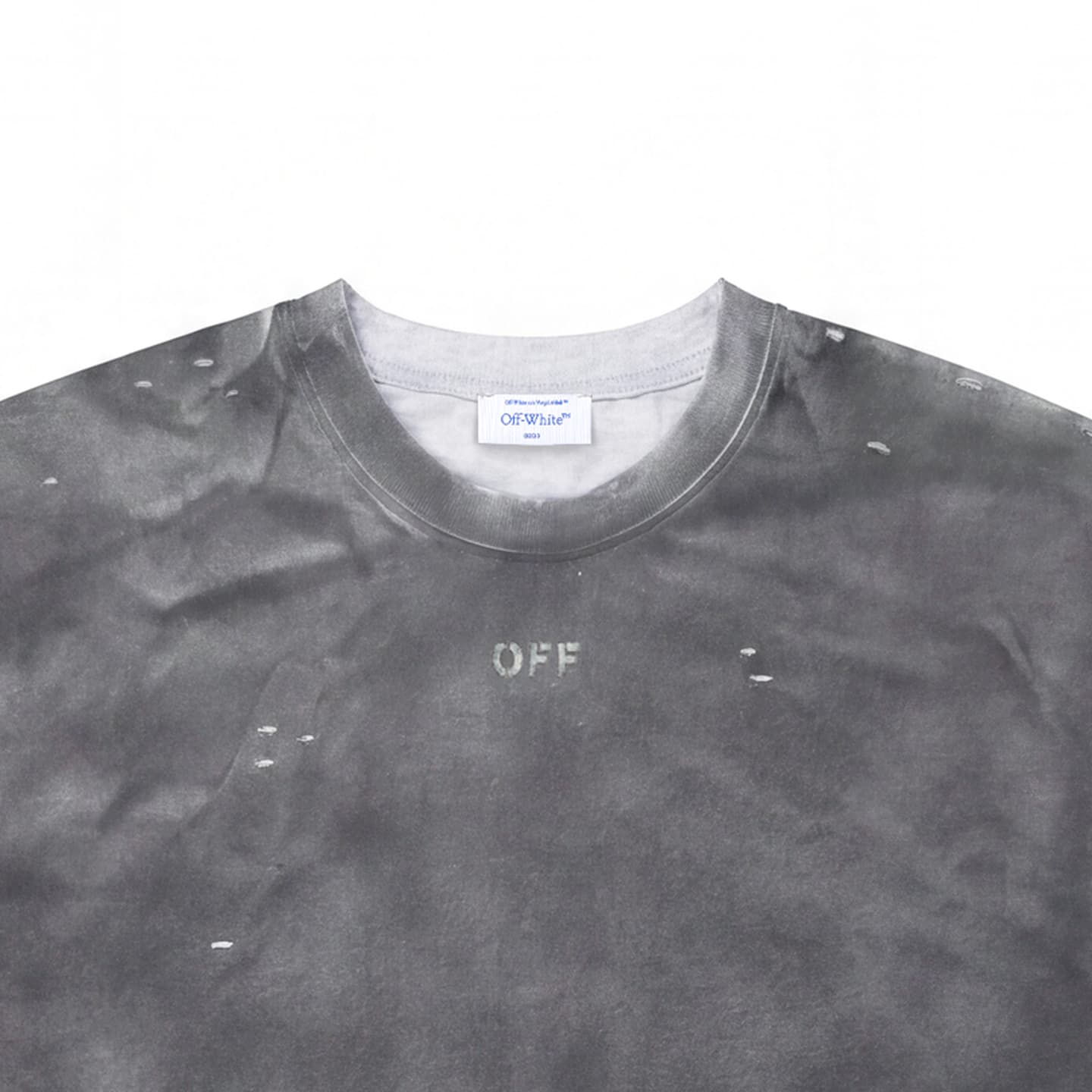 Футболка OFF-WHITE x SS26 Винтажный промытый выцветший американский уличный стиль с дизайном стрелки на спине модный премиум тренд универсальный футболка унисекс - изображение 5