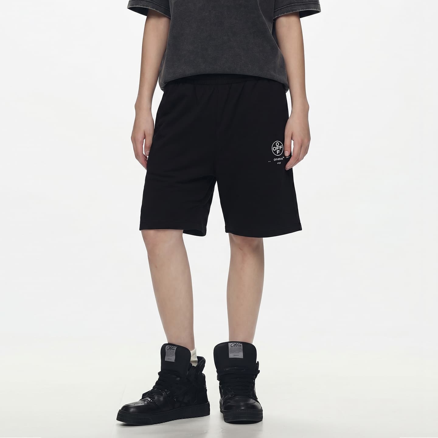 Шорты OFF WHITE Черные Унисекс Повседневные Шорты - изображение 4