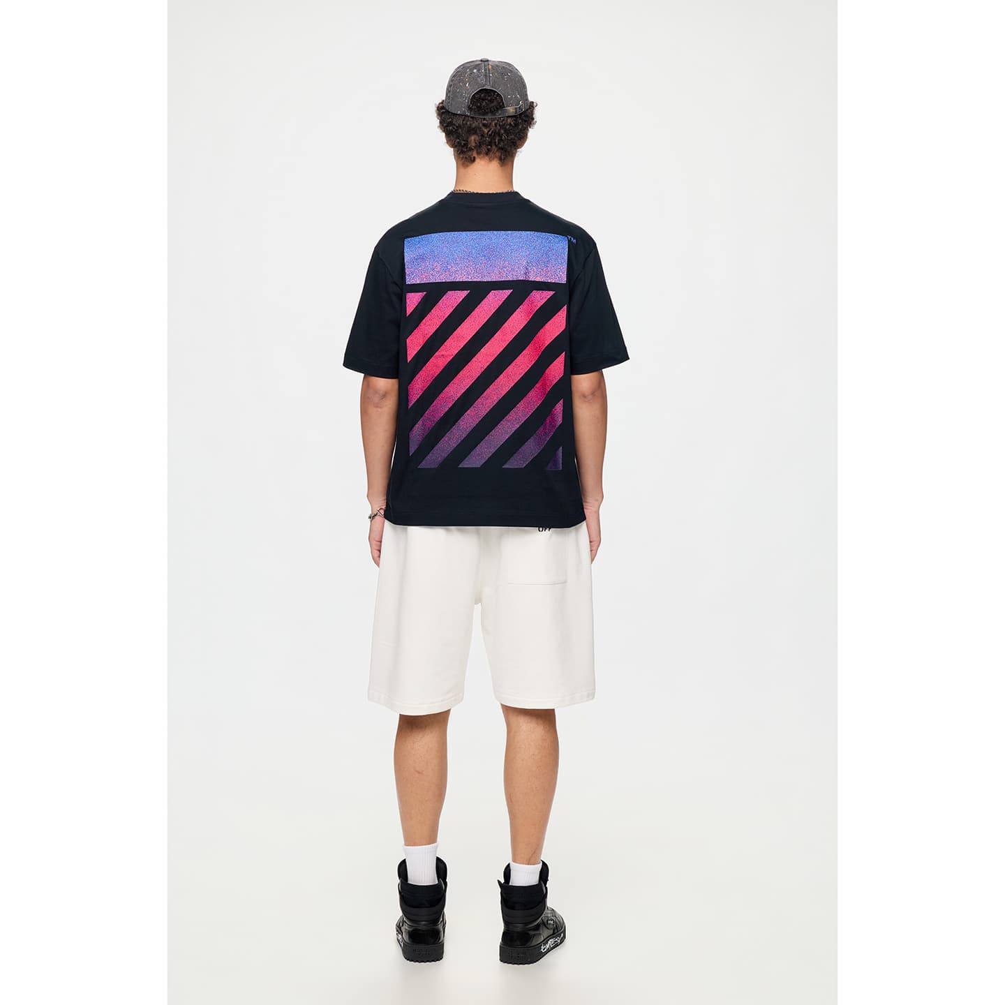 Футболка OFF-WHITE Унисекс футболка с пиксельным принтом и градиентом в модном премиум стиле - изображение 4
