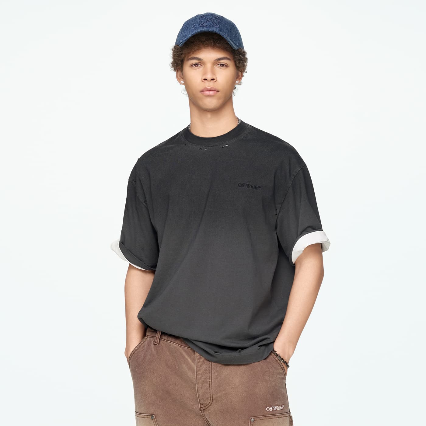 Футболка OFF WHITE Короткий рукав T-рубашка унисекс подарочный набор в коробке - изображение 4