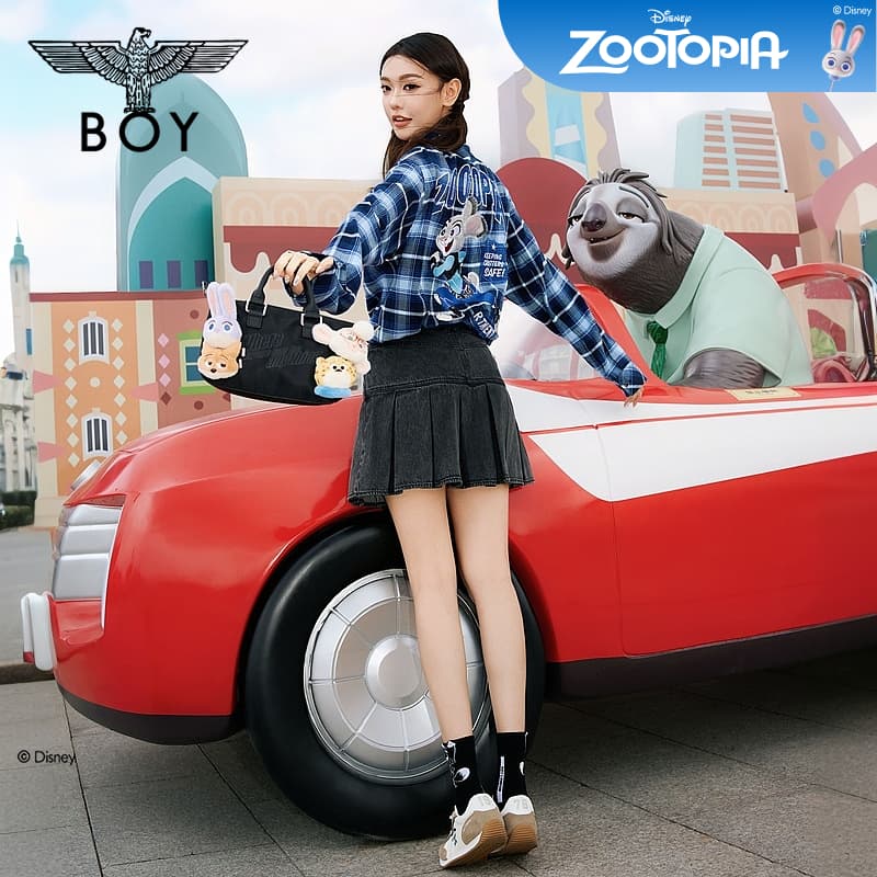Рубашка BOY LONDON Зверополис Коллаборация Синие Унисекс Рубашки - изображение 3