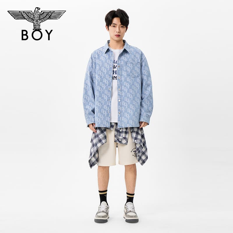 Рубашка BOY LONDON Blue Unisex Рубашки - изображение 5