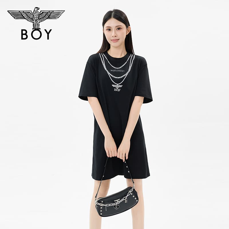 Платье BOY LONDON Черное Женское Короткое Платье с Короткими Рукавами - изображение 3