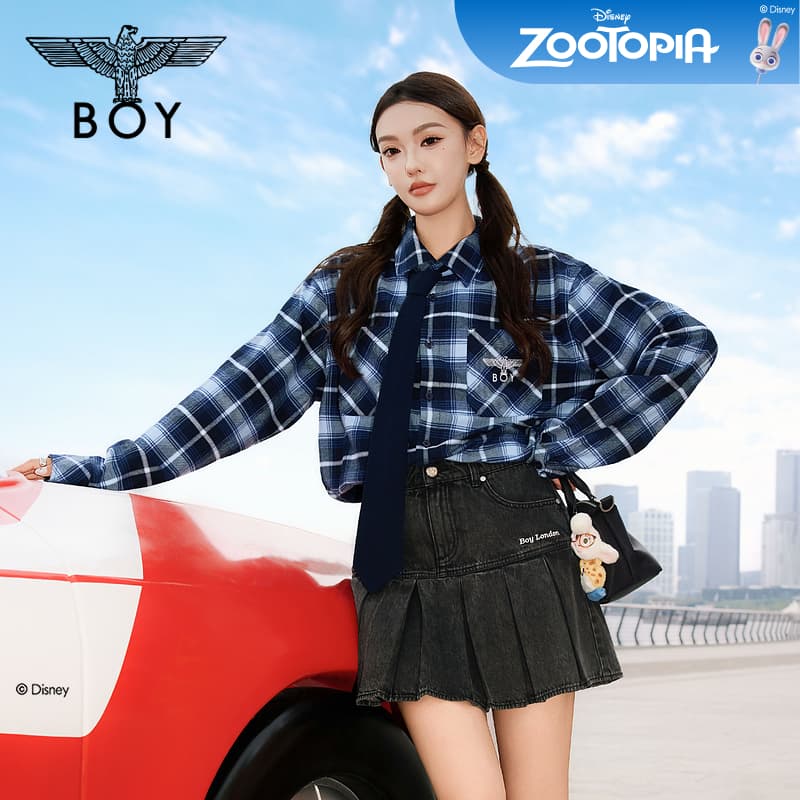 Рубашка BOY LONDON Зверополис Коллаборация Синие Унисекс Рубашки - изображение 2