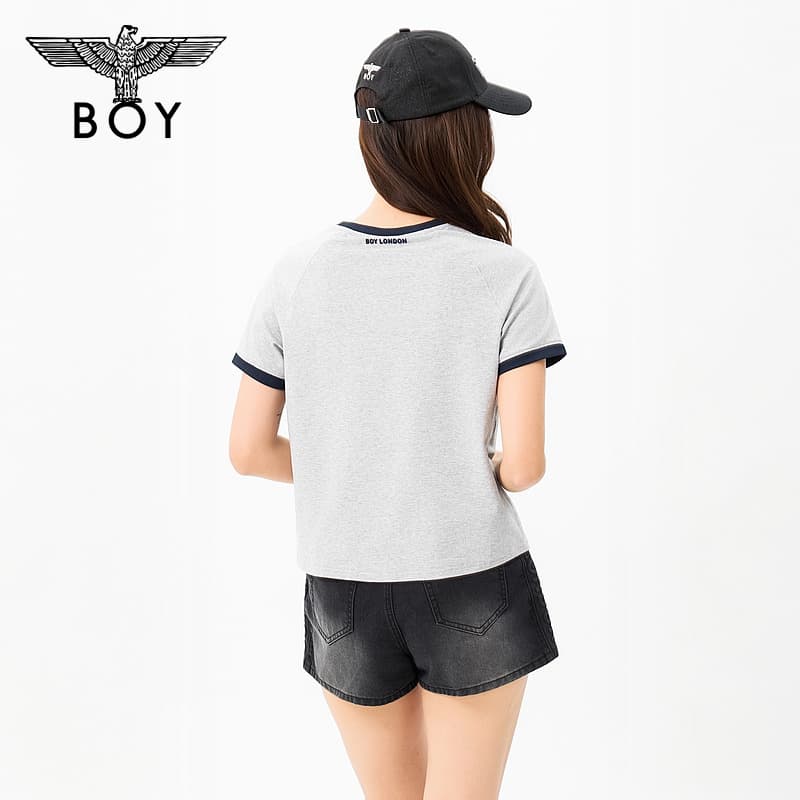 Футболка BOY LONDON Серый Темно-синий Синий Женские T-рубашки - изображение 4