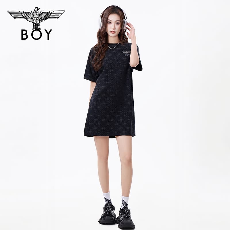 Платье Boy London Короткое платье с короткими рукавами женское черное - изображение 3
