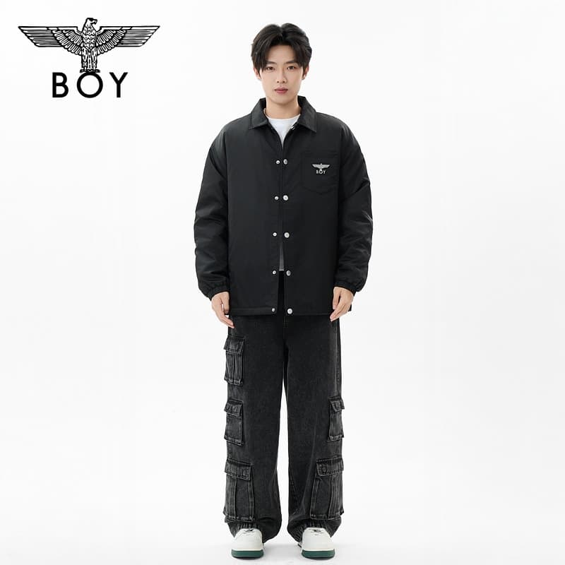 Зимняя куртка пуховик Boy London Черный мужской Куртки на синтепоне - изображение 5