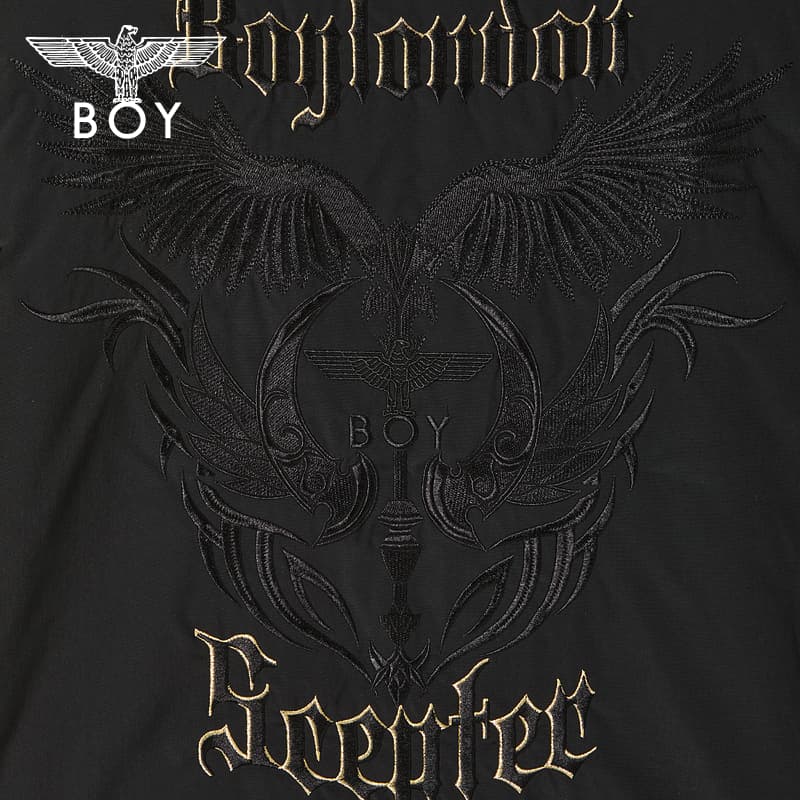 Зимняя куртка пуховик BOY LONDON Хлопковый пуховик унисекс черного цвета - изображение 6