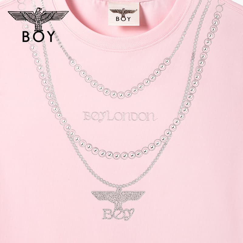 Футболка BOY LONDON Розовые Женские T-рубашки - изображение 4