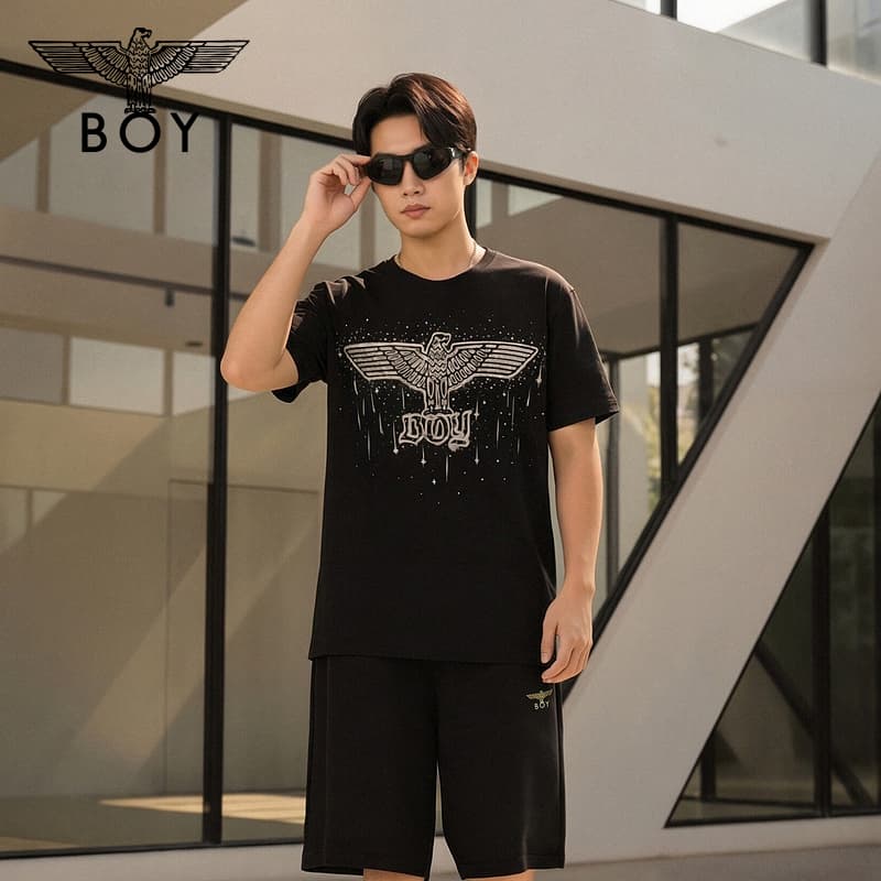 Футболка BOY LONDON Черный с белым принтом Унисекс T-рубашки - изображение 5