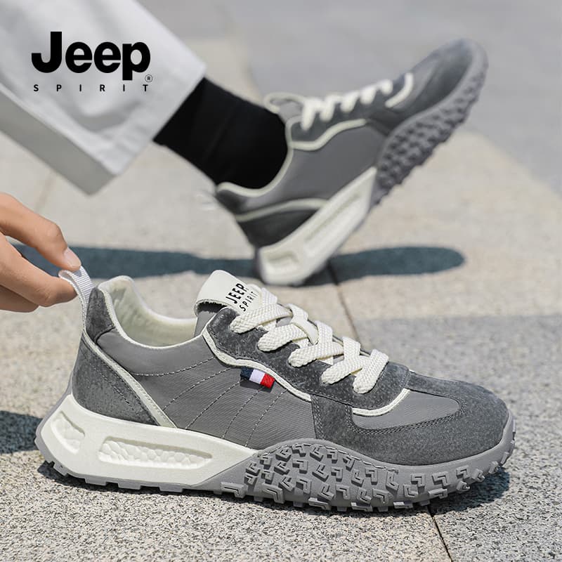 Кроссовки JEEP SPIRIT Амортизация Покрытие Устойчивое к истиранию MID Топ Повседневная обувь Мужская TIME Серый - изображение 8