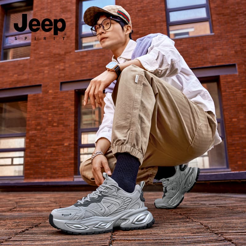 Кроссовки JEEP SPIRIT Амортизация устойчивый к истиранию легкий увеличивающие высоту низкий топ массивные кроссовки - изображение 8