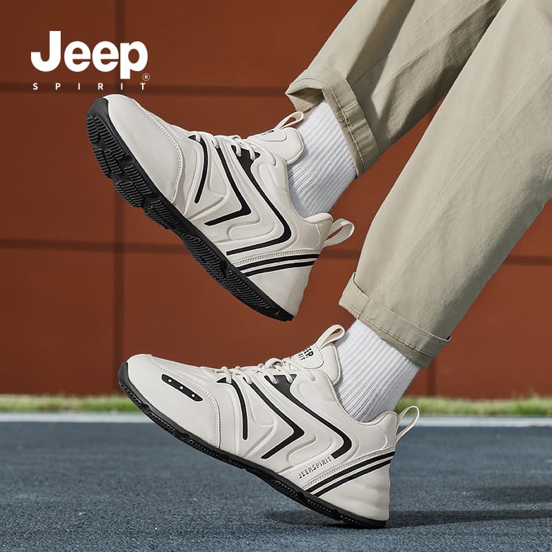Кроссовки JEEP SPIRIT Износостойкий Легкий Низкий Верх Повседневная Обувь Мужская Shuffle Белый - изображение 6